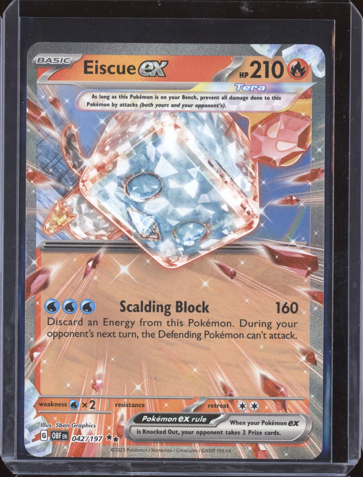 Eiscue ex 2023 Pokemon Obsidian Flames 42 Double Rare