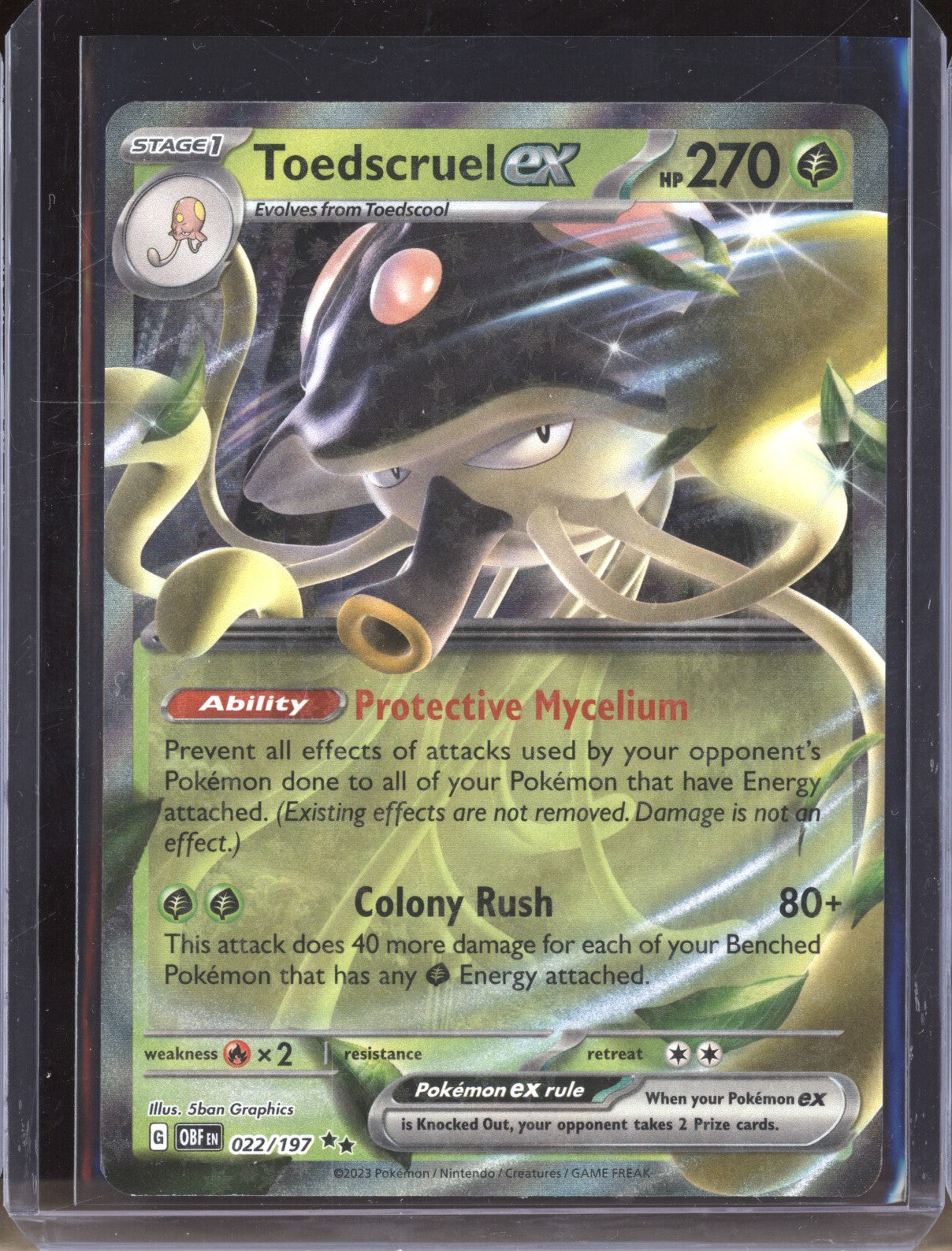 Toedscruel ex 2023 Pokemon Obsidian Flames 22 Double Rare