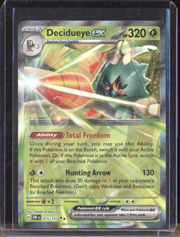 Decidueye ex 2023 Pokemon Obsidian Flames 15 Double Rare