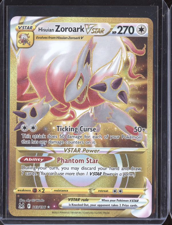 Hisuian Zoroark VStar Gold 213/196 Pokemon Lost Origins