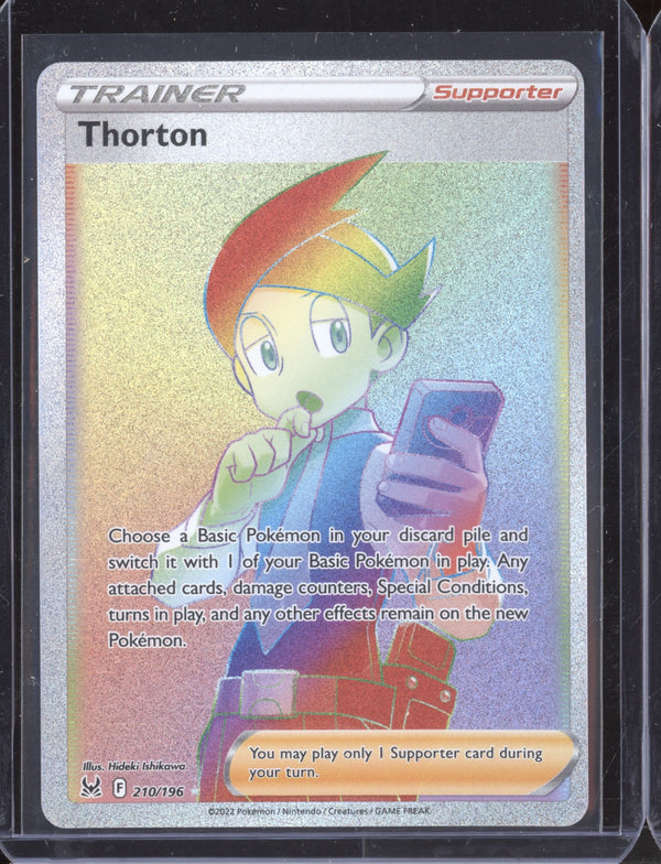 Thorton 210/196 Pokemon  Lost Origins Rainbow Full Art Trainer