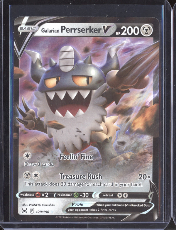 Galarian Perrserker V 129/196 Pokemon Lost Origins