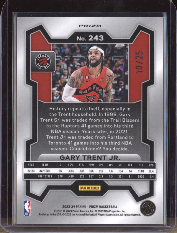 Gary Trent Jr 2023-24 Panini Prizm 243 Mojo 10/25