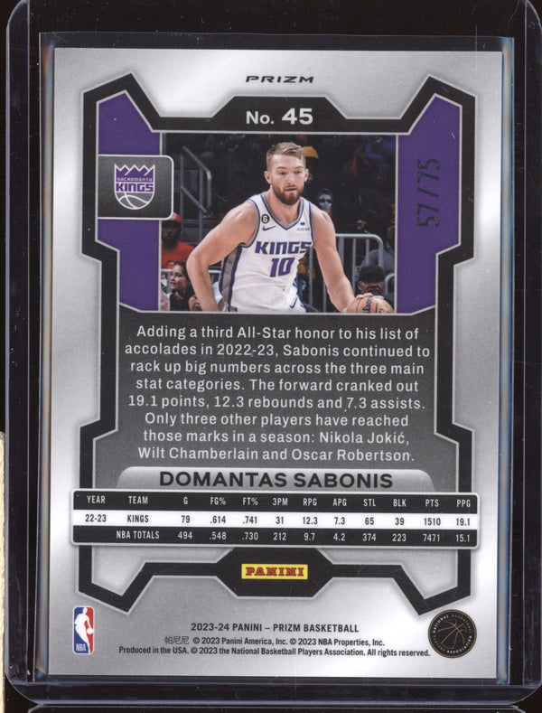 Domantas Sabonis 2023-24 Panini Prizm 45 Red Power 57/75