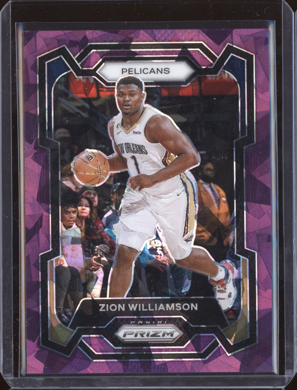 Zion Williamson 2023-24 Panini Prizm 27 Purple Ice 52/149