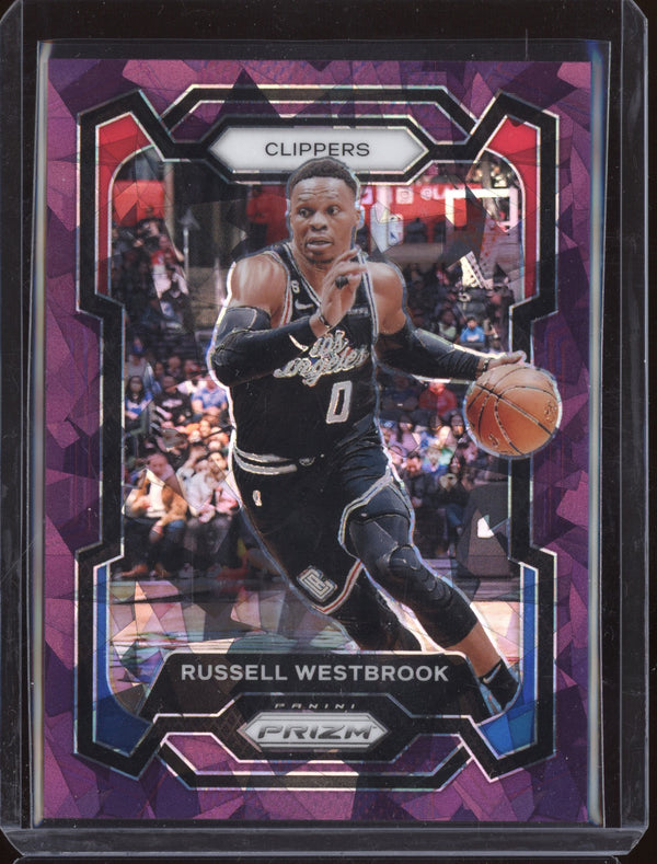 Russell Westbrook 2023-24 Panini Prizm 39 Purple Ice 19/149