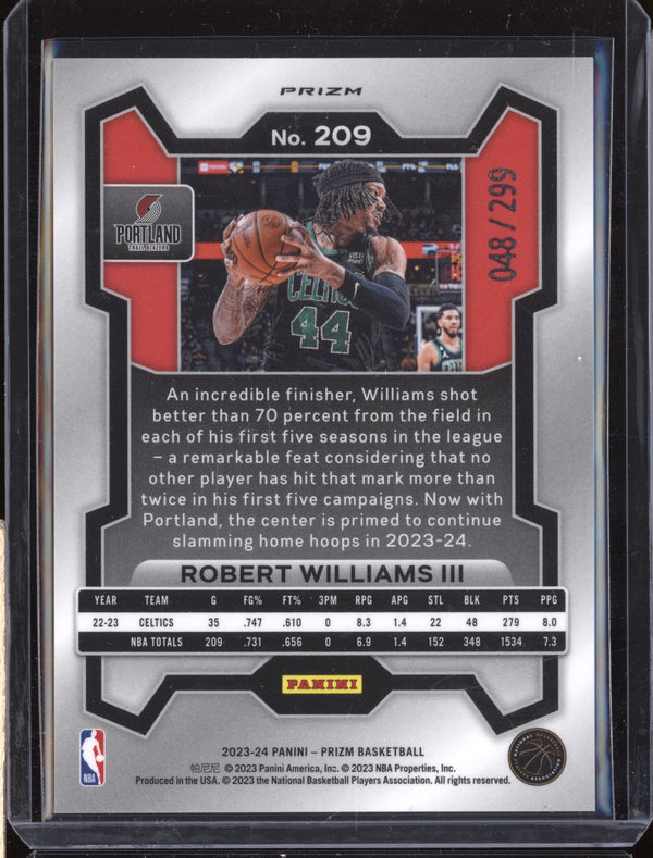 Robert Williams III 2023-24 Panini Prizm 209 Red 48/299