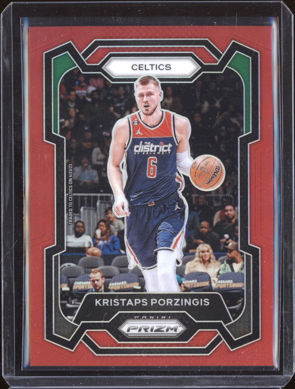 Kristaps Porzingis 2023-24 Panini Prizm 8 Red 239/299