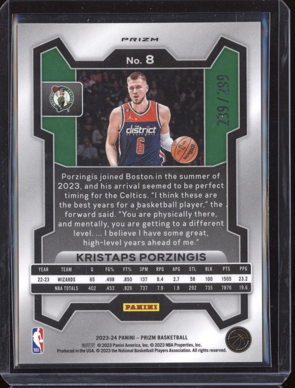 Kristaps Porzingis 2023-24 Panini Prizm 8 Red 239/299