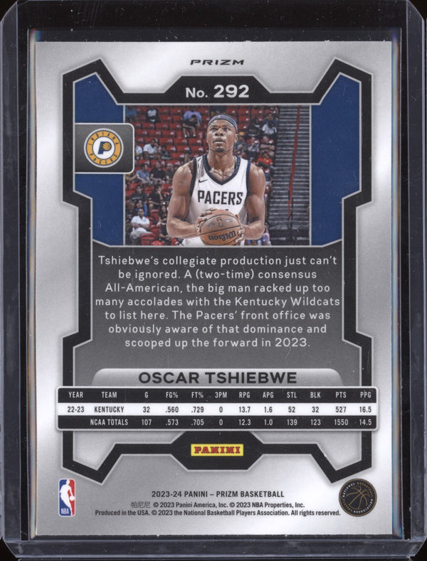 Oscar Tshiebwe 2023-24 Panini Prizm 292 Ruby Wave  RC