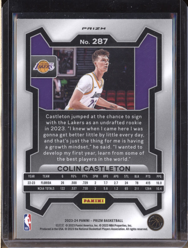 Colin Castleton 2023-24 Panini Prizm 287 Hyper RC