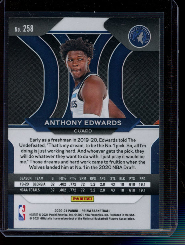 Anthony Edwards 2020-21 Panini Prizm RC