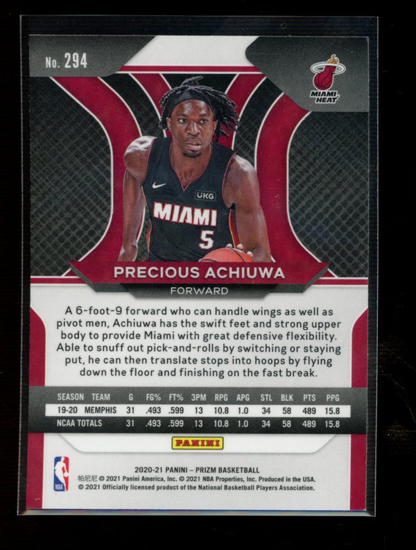 Precious Achiuwa 2020-21 Panini Prizm RC