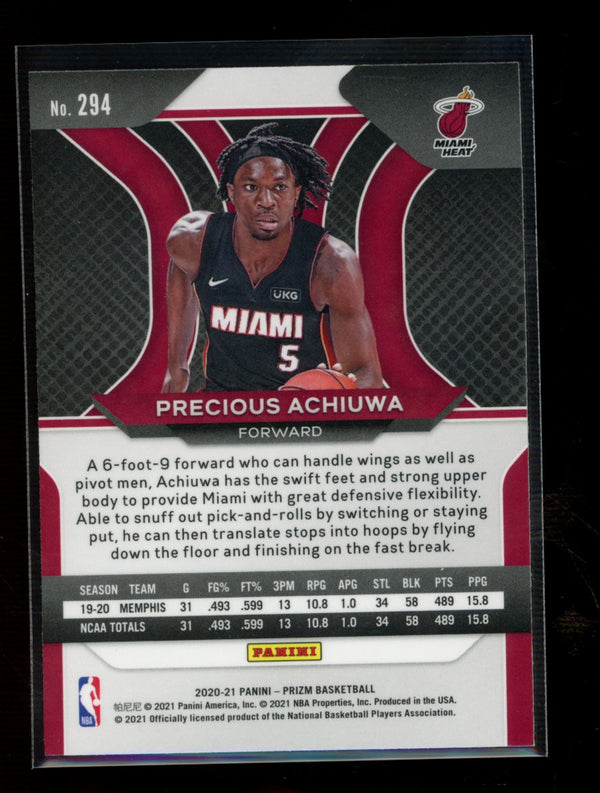 Precious Achiuwa 2020-21 Panini Prizm RC