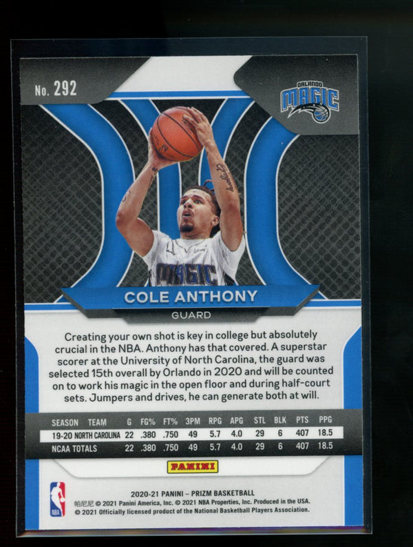 Cole Anthony 2020-21 Panini Prizm RC