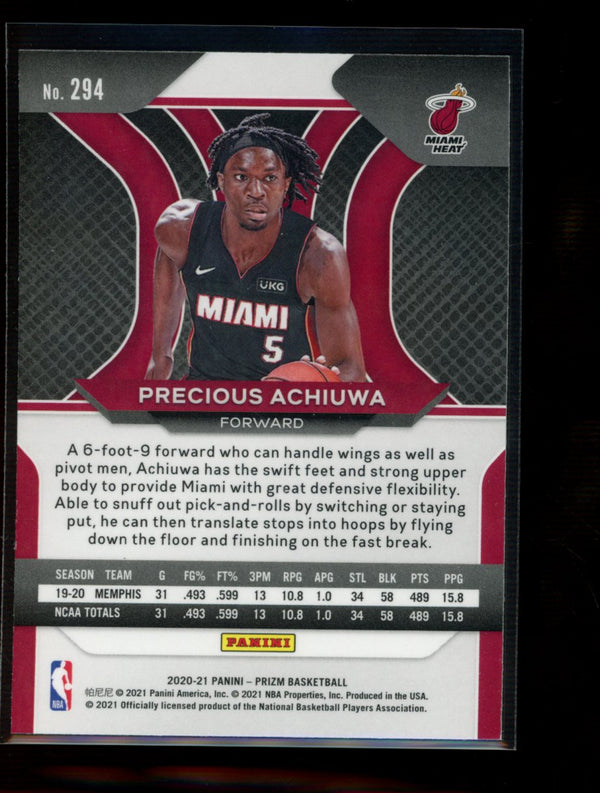 Precious Achiuwa 2020-21 Panini Prizm RC