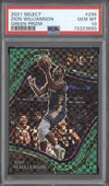 Zion Williamson 2021-22 Panini Select 295 Courtside Green - Jersey Number PSA 10