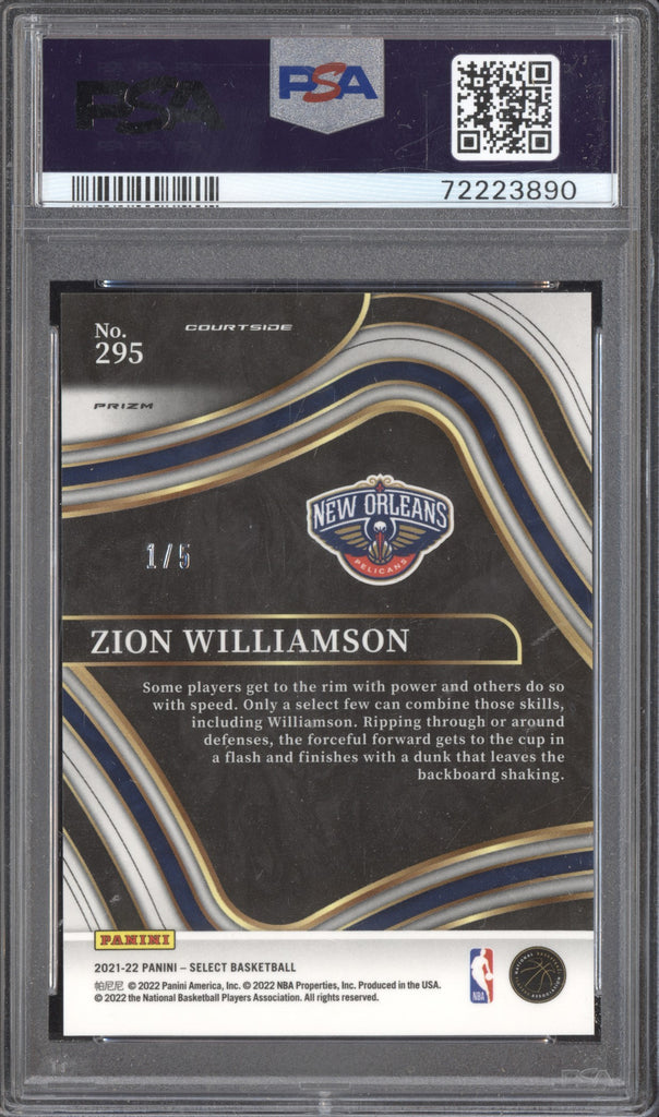 Zion Williamson 2021-22 Panini Select 295 Courtside Green - Jersey Num ...