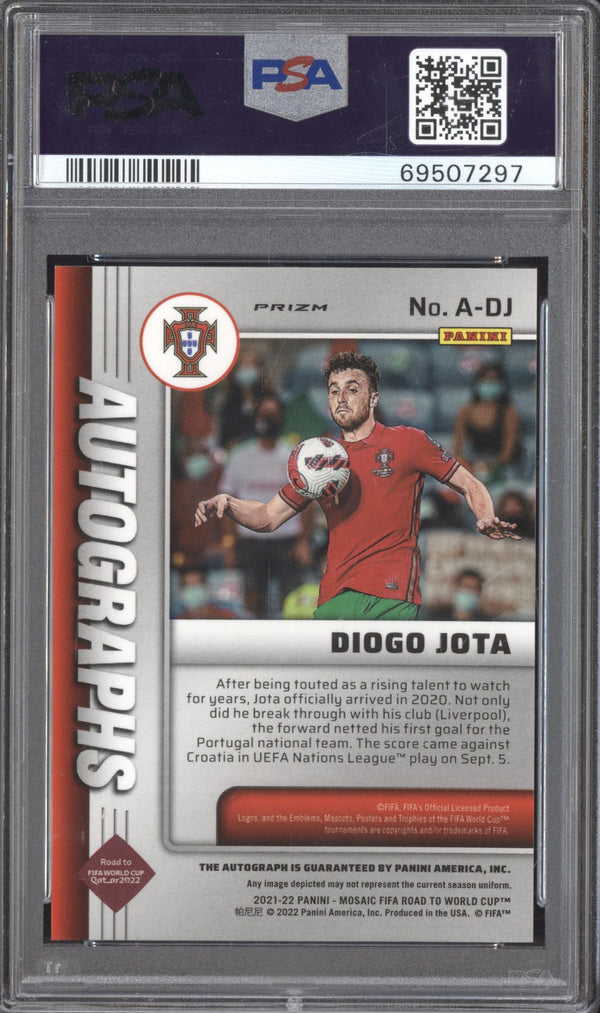 Diogo Jota 2021-22 Panini Mosaic RTWC A-DJ Auto PSA 10/10