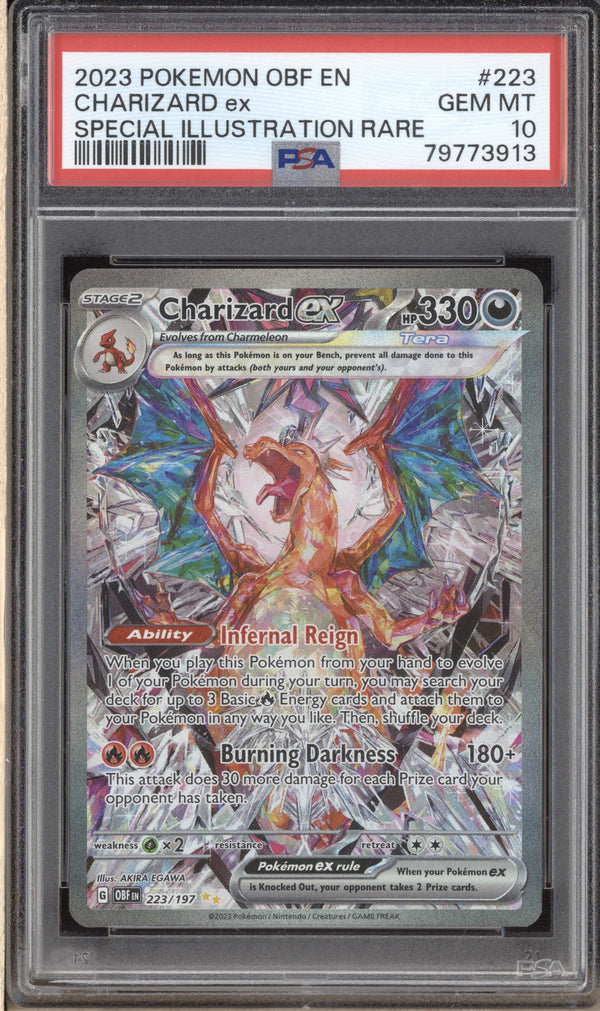 Charizard ex 2023 Pokemon Obsidian Flames 223/197 Special Illustration PSA 10