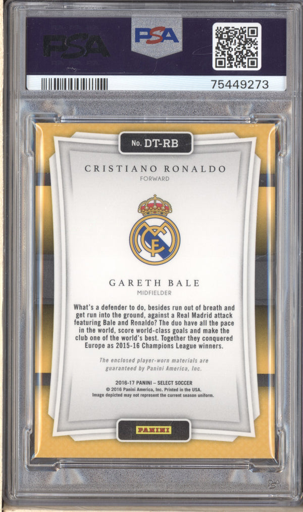 Cristiano Ronaldo Bale 2016 Panini Select Soccer Double Team Dual Jersey PSA 8