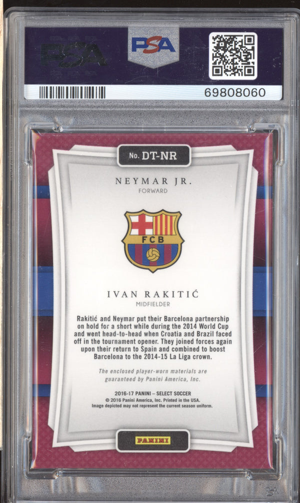 Neymar Jr / Ivan Rakitic 2016-17 Panini Select Soccer DT-NR Double Team Memorabilia PSA 9