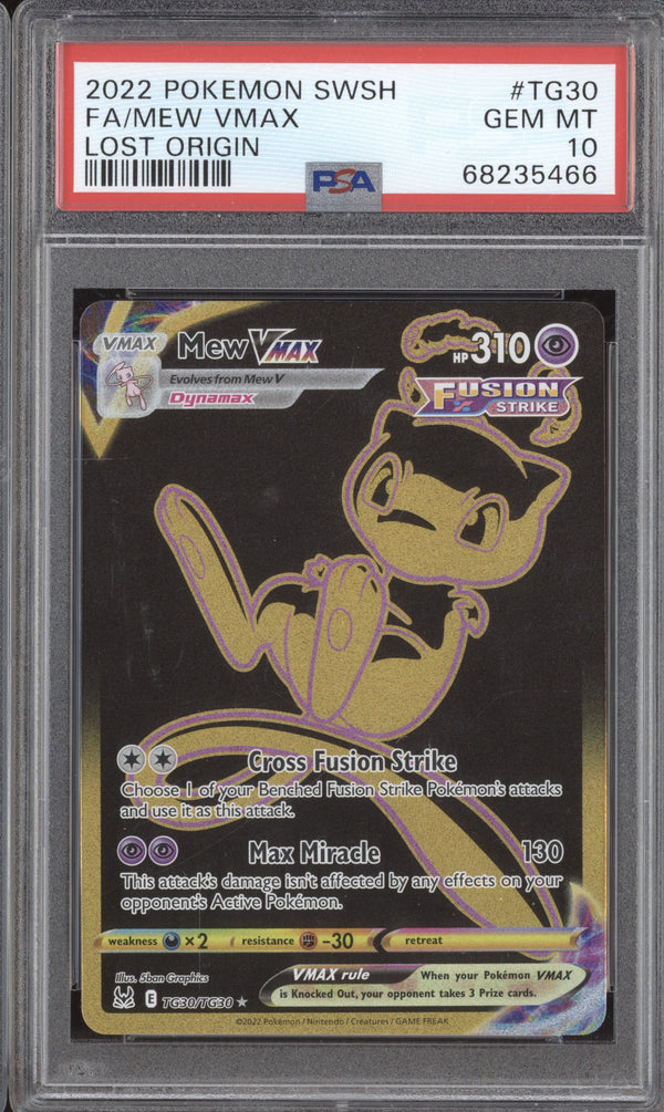 Mew VMax 2022 Pokemon Lost Origin TG30/TG30 Full Art PSA 10