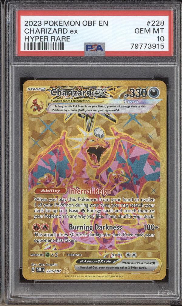 Charizard ex 2023 Pokemon Obsidian Flames 228/197 Hyper Rare PSA 10