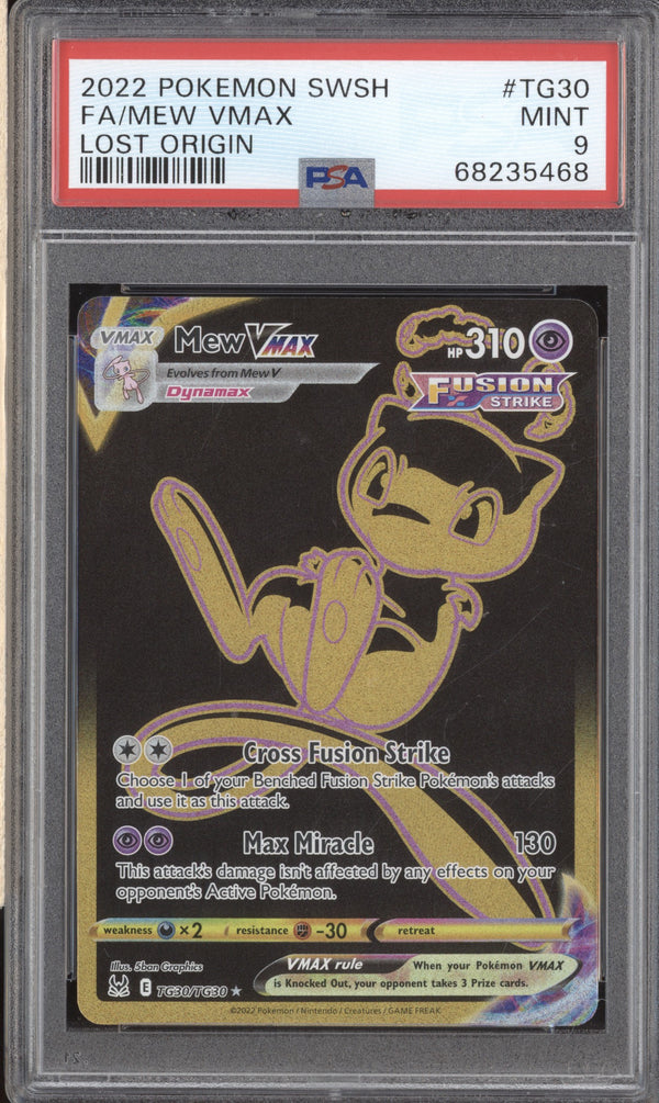 Mew VMax 2022 Pokemon Lost Origin TG30/TG30 Full Art PSA 9