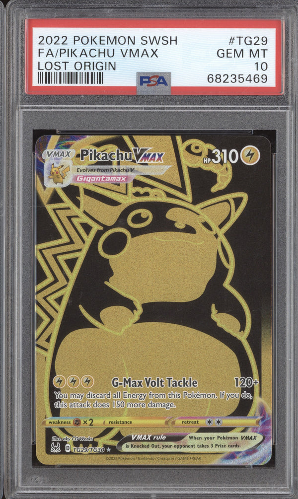 Pikachu VMax 2022 Pokemon Lost Origin TG29/TG30 Full Art PSA 10