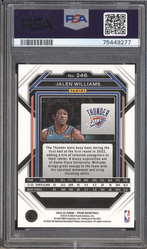 Jalen Williams 2022-23 Panini Prizm 246 RC PSA 10