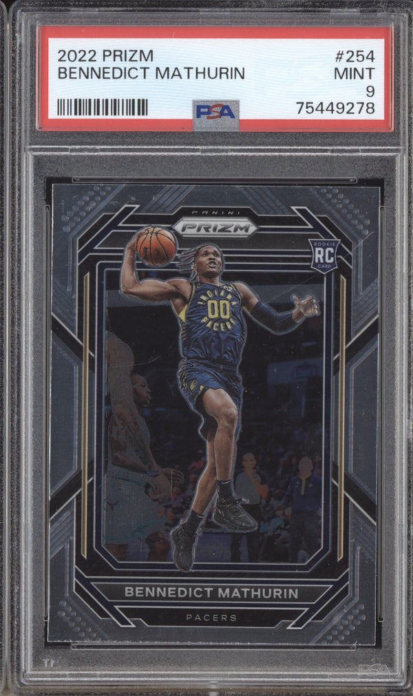 Bennedict Mathurin 2022-23 Panini Prizm 254 RC PSA 9