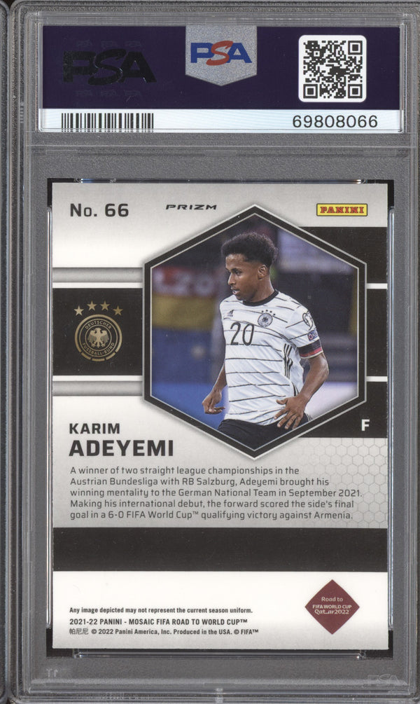 Karim Adeyemi 2021-22 Panini Mosaic RTWC 66 Red PSA 9