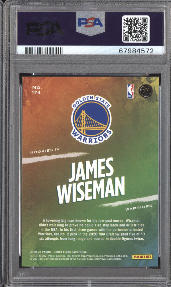 James Wiseman 2020-21 Panini Court Kings 174 Level IV RC PSA 10