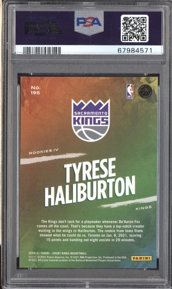 Tyrese Haliburton 2020-21 Panini Court Kings 195 Level IV RC PSA 10