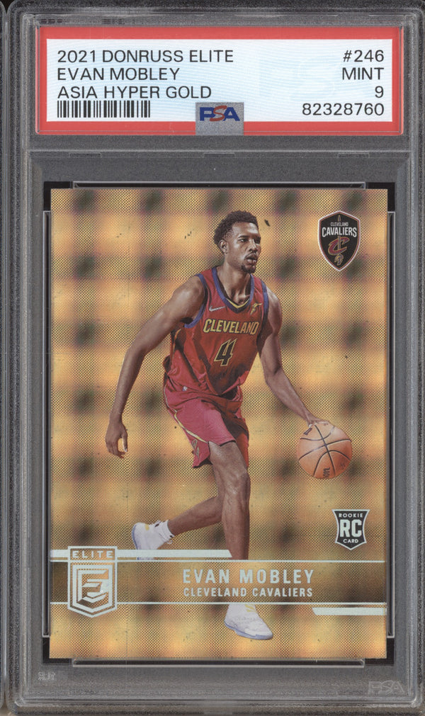 Evan Mobley 2021-22 Panini Donruss Elite 246 Asia Hyper Gold RC PSA 9