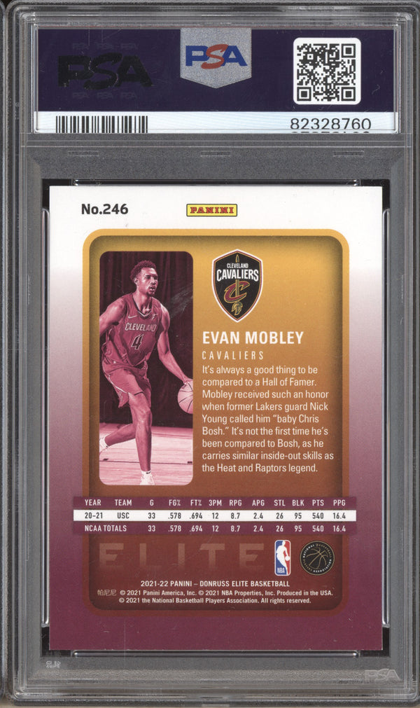 Evan Mobley 2021-22 Panini Donruss Elite 246 Asia Hyper Gold RC PSA 9