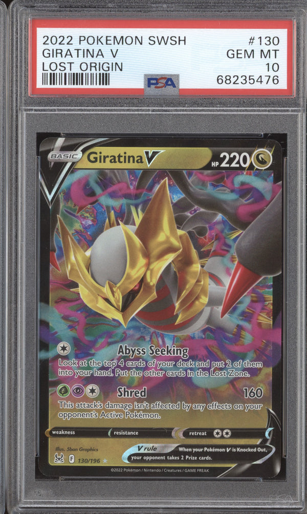 Giratina V 2022 Pokemon Lost Origin 130/196 PSA 10