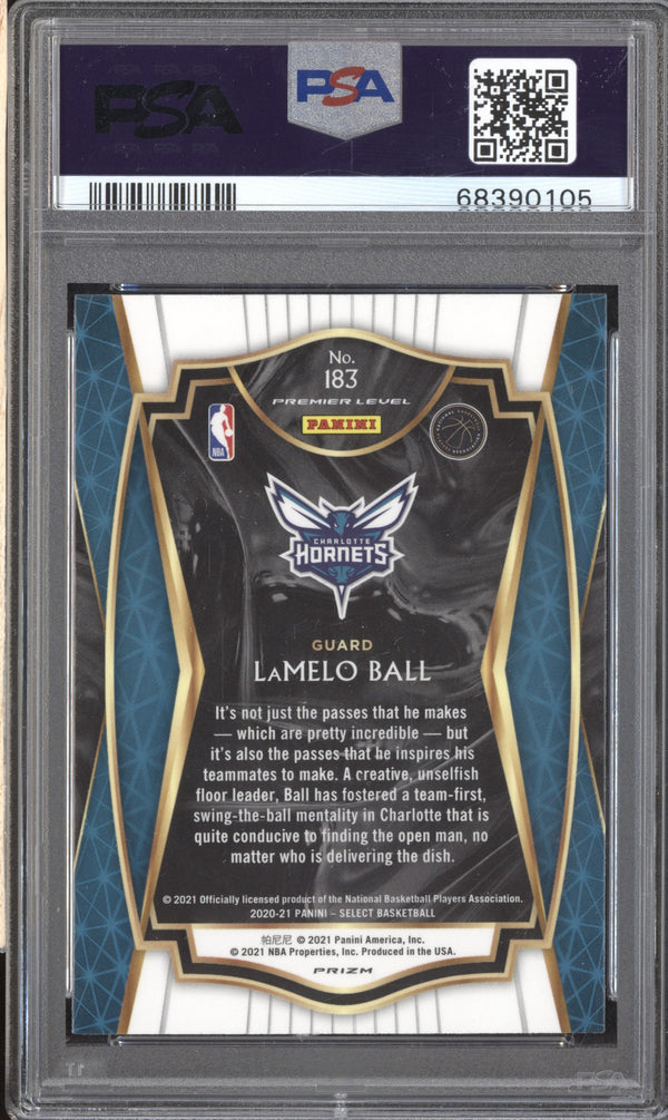 LaMelo Ball 2020-21 Panini Select 183 Blue Prizm RC PSA 10