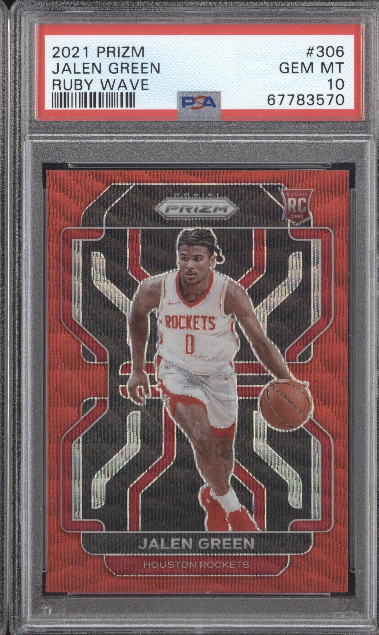 Jalen Green 2021-22 Panini Prizm 306 Ruby Wave RC PSA 10 - The Hobby