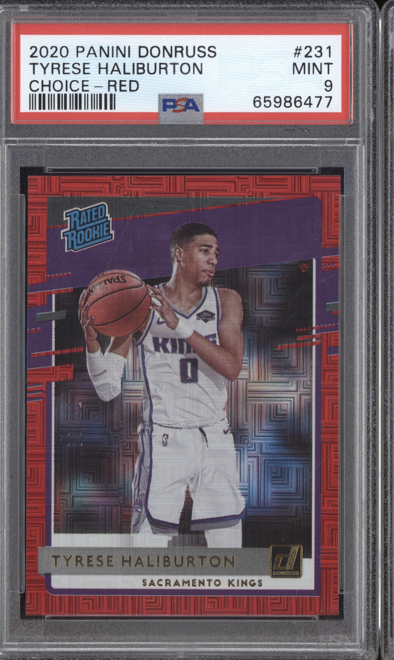 Tyrese Haliburton 2020 Panini Donruss Choice 231 Choice Red RC 72/99 P ...