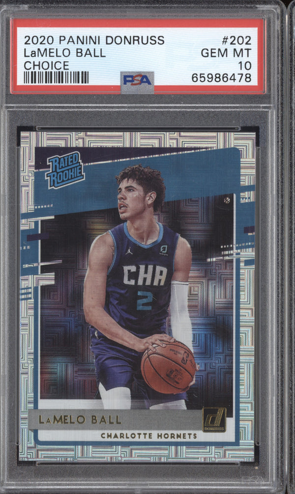 Lamelo Ball 2020 Panini Donruss Choice 202 Choice RC PSA 10