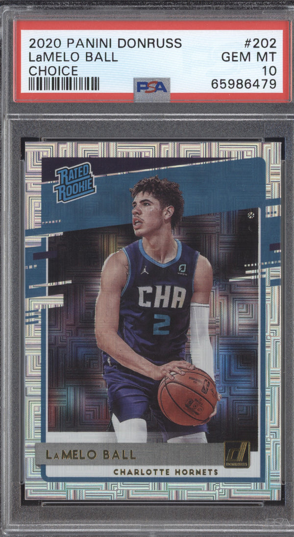 Lamelo Ball 2020 Panini Donruss Choice 202 Choice RC PSA 10