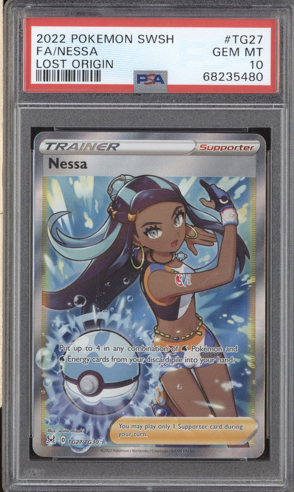 Nessa 2022 Pokemon Lost Origin TG27/TG30 Full Art Trainer PSA 10