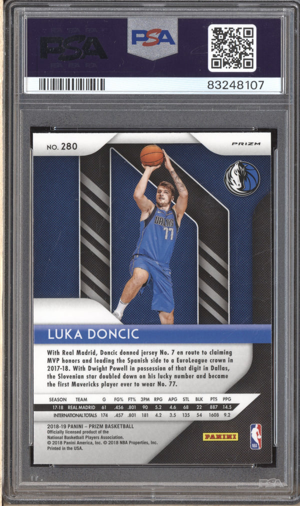 Luka Doncic 2018-19 Panini Prizm 280 Green RC PSA 10