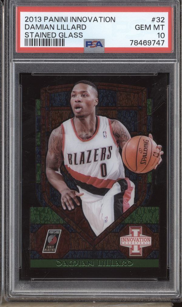 Damian Lillard 2013-14 Panini Innovation 32 Stained Glass RC PSA 10