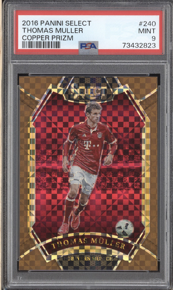 Thomas Muller 2016-17 Panini Select Soccer 240 Field Level Copper 25/49 PSA 9