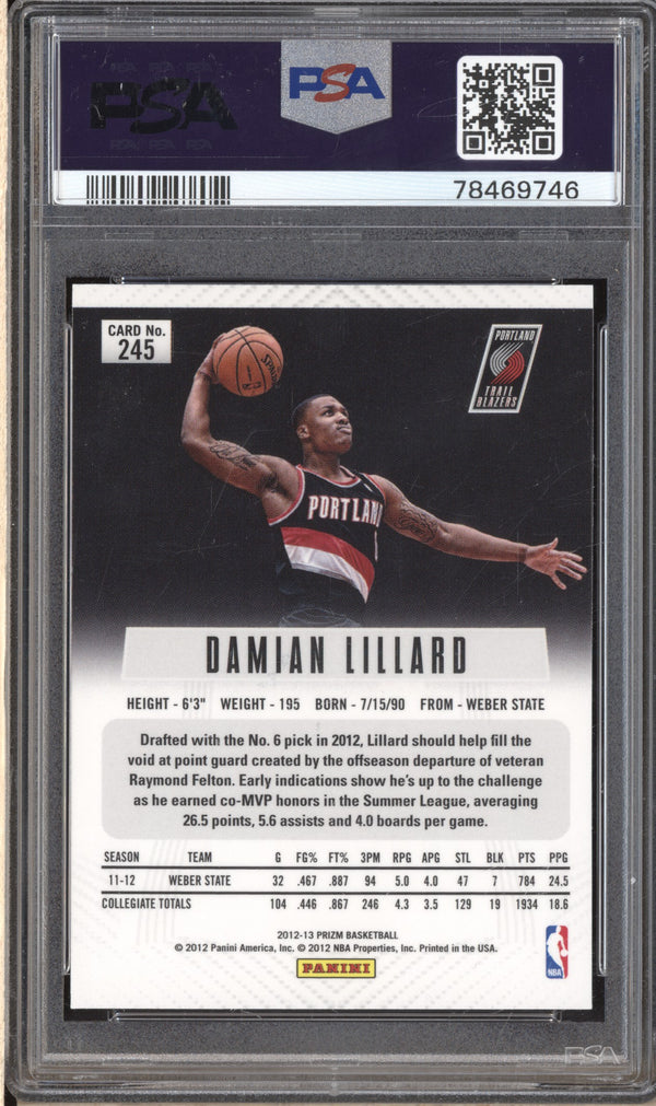 Damian Lillard 2012-13 Panini Prizm 245 PSA 10