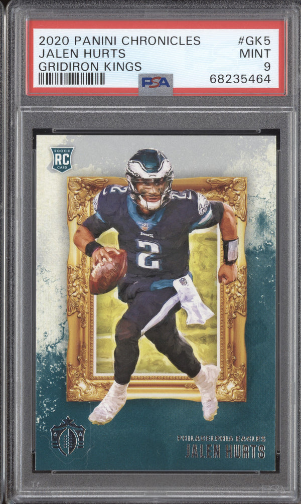 Jalen Hurts 2020 Panini Chronicles GK-5 Gridiron Kings RC PSA 9