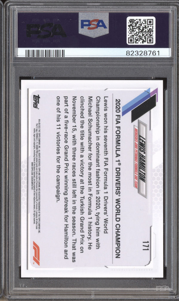 Lewis Hamilton 2021 Topps Chrome F1 171 Orange Red PSA 10